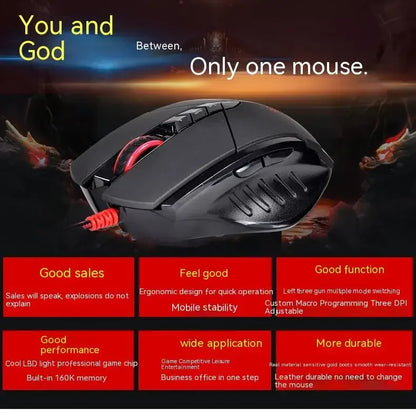 Káblová myš Bloody V7M RGB, ľahká ergonomická konštrukcia, 4000dpi, pre PC, kanceláriu, e-športy a gaming, s programovaním makier pre CF LOL CS