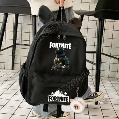 Neuer Fortnite-Cartoon-Rucksack für Jungen und Mädchen, lässige Schultasche mit großem Fassungsvermögen, Studententasche mit Hasenohren, Reiserucksack, Schreibwaren-Geschenk