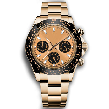 Custom Logo Panda Dial Daytona Homage Watch 40mm Stainless Steel Sapphire Ceramic Bezel Quartz Movement  Luxury Men RELOJ