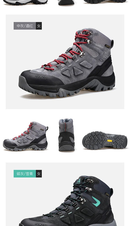 HUMTTO Sapatilhas de Caminhada Impermeáveis para Homem, Botas de Caça Táticas de Deserto, Botas de Trekking pelo Tornozelo para Homem e Mulher, Quentes em Couro
