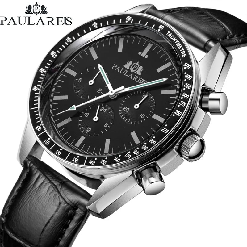 PAULAREIS P Brand Luxury Men Mechanical Watches Calendar Business Watch Men's Sports Waterproof Stainless Steel Automatic Watches
