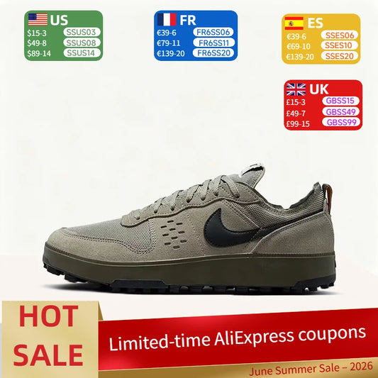 Nike C1TY Round-Toe Fashionable, Comfortable, Non-Slip, Durable Low-Top Casual Shoes (Unisex) - Brown and Green  FZ3863-300