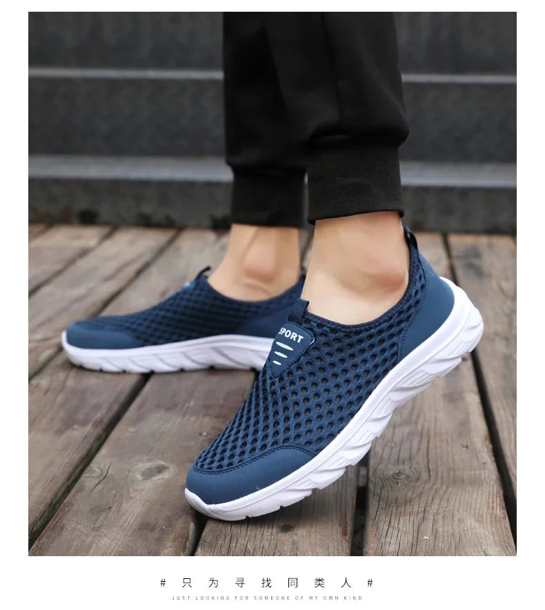 YRZL Lightweight Men's Casual Shoes, Breathable Slip-On Male Casual Sneakers, Anti-Slip Men's Flats, Outdoor Walking Shoes Size 39-46