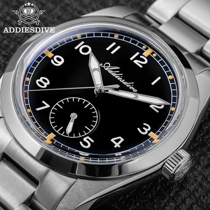 Relógio de quartzo ADDIESDIVE 36mm para homem VH60, luminoso BGW9, vidro em cúpula tipo bolha, resistente à água 10Bar, em aço inoxidável