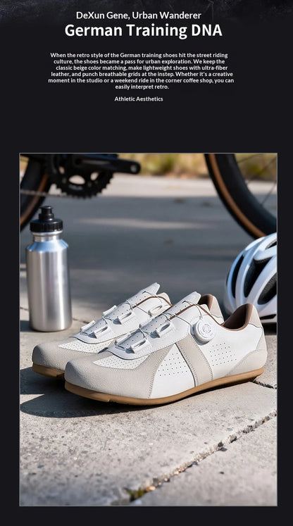 Women's Non-Lock Mountain Bike Shoes, No Cleats, Road Cycling RB Speed Rubber Sole Shoes, Men's Rubber Sole Cycling Shoes