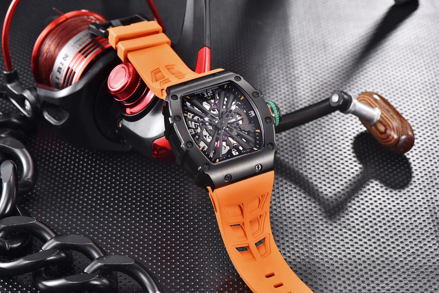 PAGANI DESIGN PD1738 Men Quartz Watches 42MM VH65 Black Case Sapphire Stainless Steel 50M Waterproof Wristwatch Watch for Men