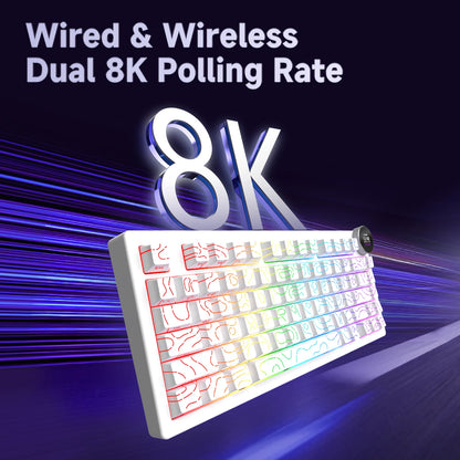 AJAZZ AK820 V2 / AK820 V2 Pro Gaming Mechanical Keyboard 75% ABS 82 Keys 10000mAh Wireless Tri-mode Gamer Keyboard for Laptop PC