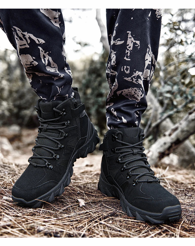 Upgraded Tactics Combat Training Boots Male Outdoors Camping Anti-wear Rapid Response Hiking Shoes Fishing Hunting Sneakers Men
