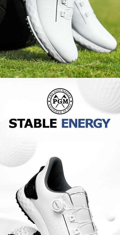 Scarpe da golf da uomo PGM, sneakers comode con ammortizzazione, lacci con manopola, impermeabili e antiscivolo, rialzanti XZ408