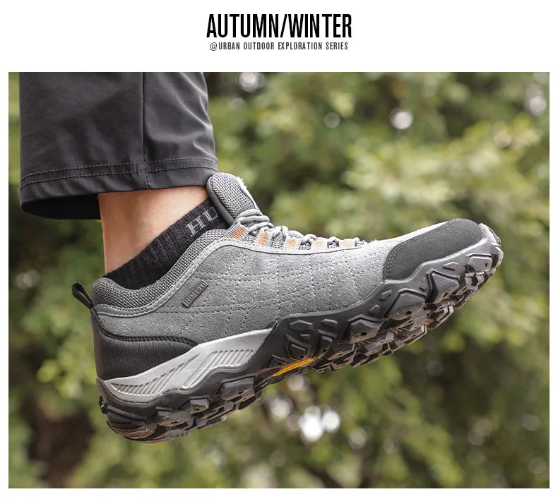 HUMTTO Sapatilhas de Caminhada para Homem, Designer de Luxo, Inverno, Escalada e Trekking, para Homem, em Pele, Outdoor, Desporto e Trabalho, 110282A