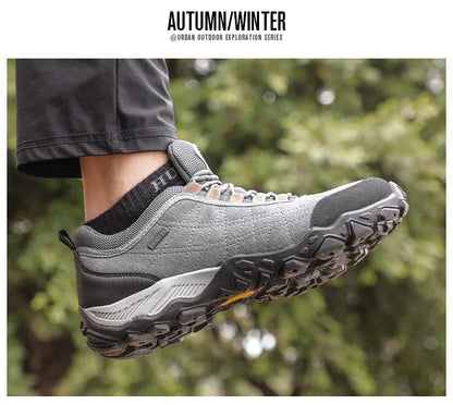 HUMTTO Sapatilhas de Caminhada para Homem, Designer de Luxo, Inverno, Escalada e Trekking, para Homem, em Pele, Outdoor, Desporto e Trabalho, 110282A