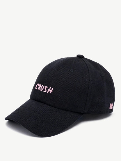 Unisex hímzett „crush” baseball sapka, fekete, hímzett kezdőbetűkkel, „dad hat”, 100% pamut, négy évszakra alkalmas baseball sapka