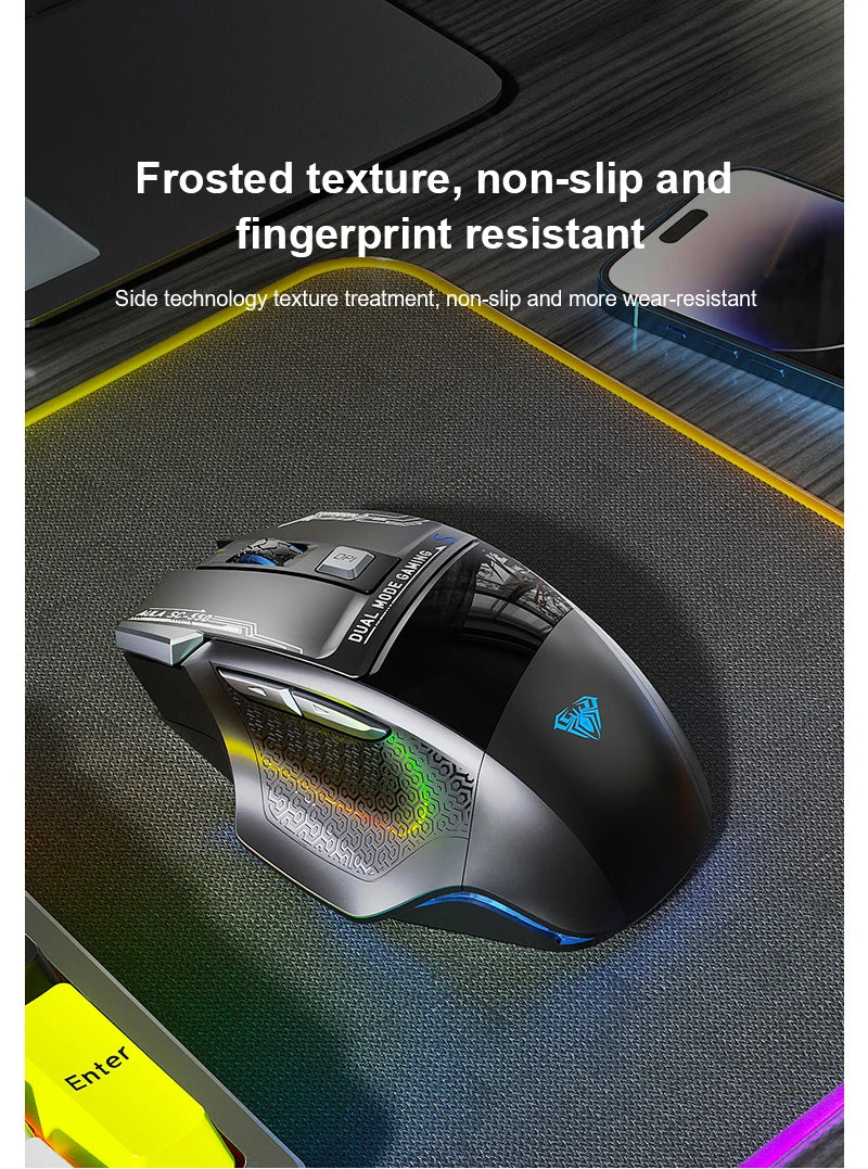Mysz gamingowa AULA SC550 2.4G, bezprzewodowa mysz z makrami, podświetleniem RGB i ergonomiczną konstrukcją, mysz e-sportowa, akcesoria do PC