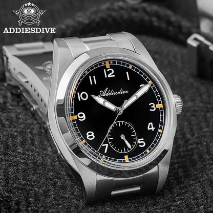 Relógio de quartzo ADDIESDIVE 36mm para homem VH60, luminoso BGW9, vidro em cúpula tipo bolha, resistente à água 10Bar, em aço inoxidável
