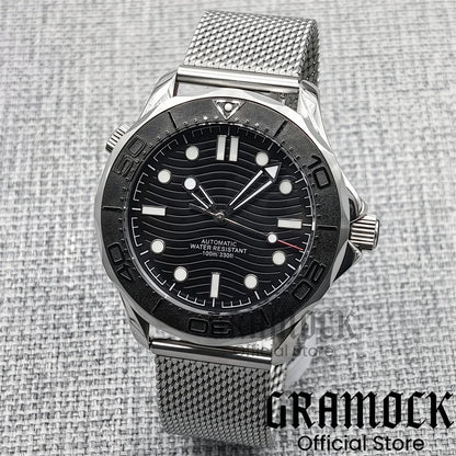 Gramock New 007 NTTD Wristwatch 41mm Men Mechanical Watch Automatic Watch Domed Sapphire Glass Luminous Diving Steel NH35/PT5000