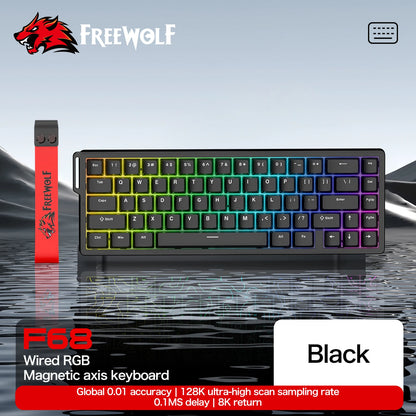 Tastiera da gaming magnetica ATTACK SHARK X68HE X68PRO HE e FREEWOLF F68 cablata F68Pro wireless per pro gaming 0.01mm Rapid Trigg