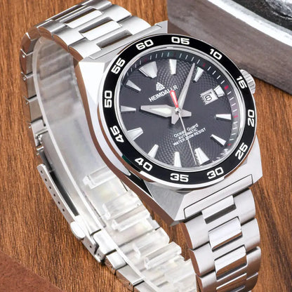Heimdallr Monster GS Diver Men's Watch 43mm Blue Dial Sapphire Ceramic Bezel NH35 Automatic Movement Stainless Bracelet 20Bar