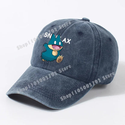 Pokémonové bejzbalové čiapky Pikachu Kawaii Anime postavičky Slnečné klobúky Letné vonkajšie detské a rodičovské slnečné klobúky Trendové čiapky s kačacím jazýčkom Darček