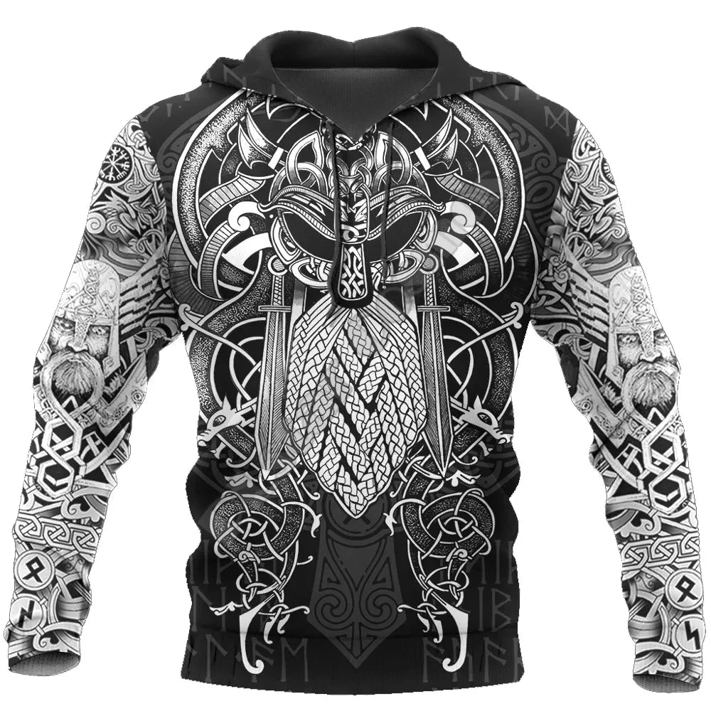 2023 New Autumn Men's Hoodie Wolf Print 3D Sweatshirts Urban Trendy All-Match Oversized Tops Poleron Hooded Clothes Men Clothing