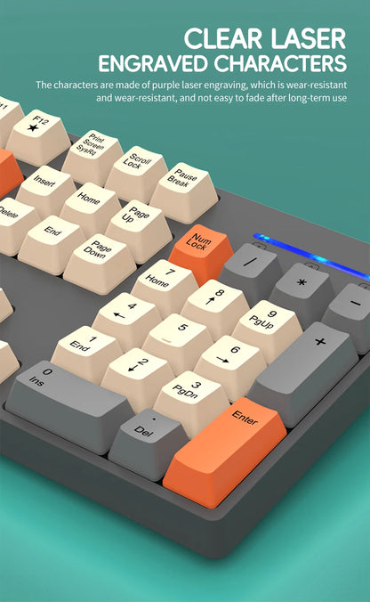 Conjunto Teclado e Rato Sem Fios NexusClick para Gaming e Escritório, Poupança de Energia Inteligente, Tamanho Completo, 104 Teclas, 1600DPI Ajustável, USB para Portátil e PC