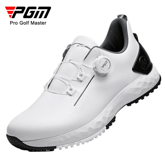 Zapatillas de golf PGM para hombre, cómodas, con amortiguación, cierre de cordones con rueda, impermeables, antideslizantes y con aumento de altura XZ408