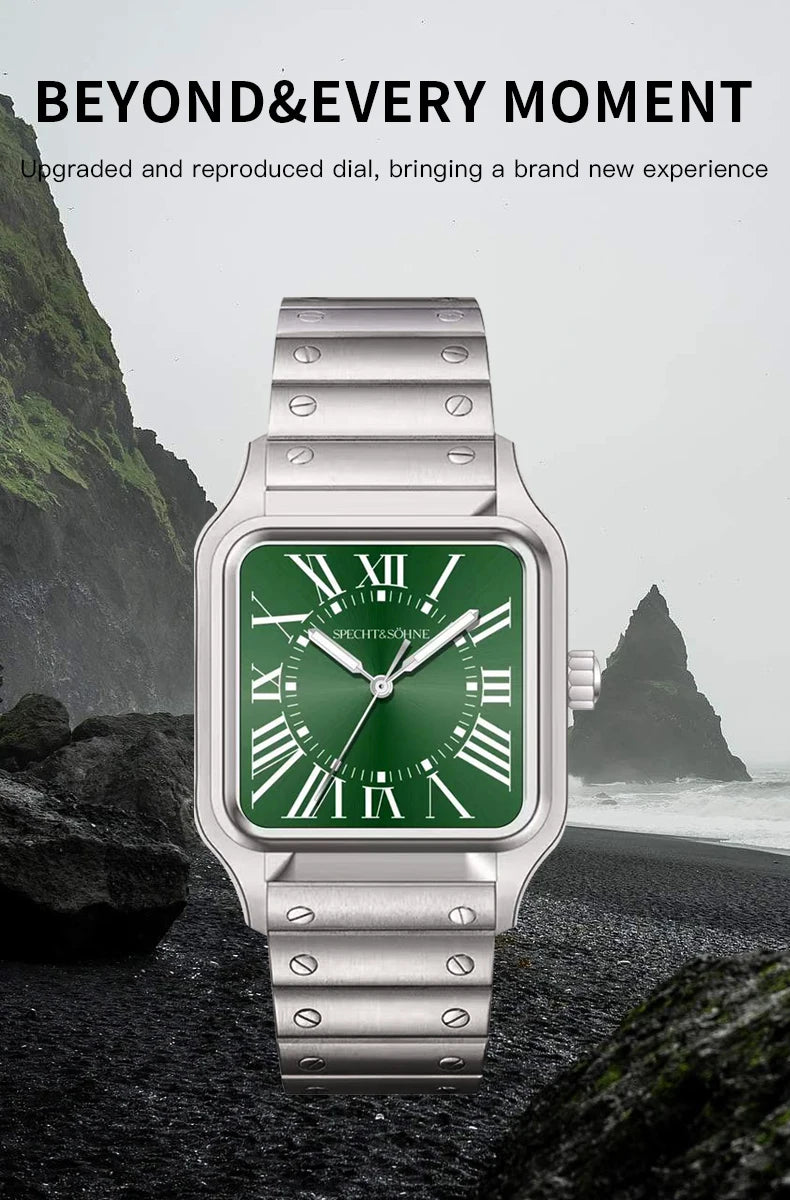 2025 New 34MM Specht & Söhne Quartz Watches Japan VH31 Movt Sapphire Blue Color Ultrathin Stainless Steel Relogio Masculino