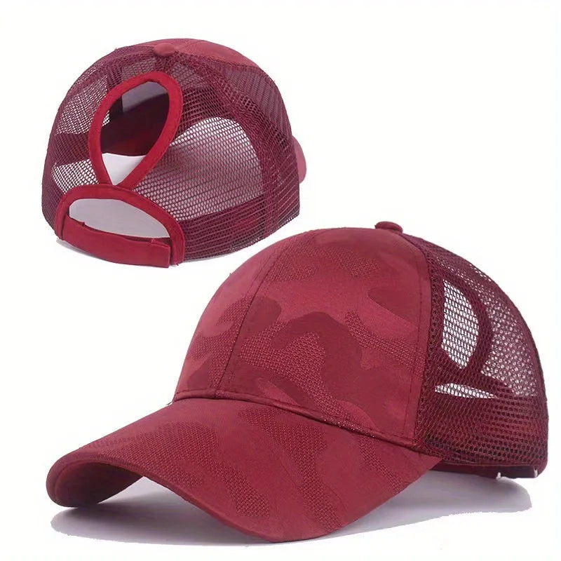 Baseballkepsar för kvinnor med hästsvans, vår- och sommarhattar i nät, löparhattar med snapback, justerbara hattar för kvinnor och flickor, utomhushattar med visir