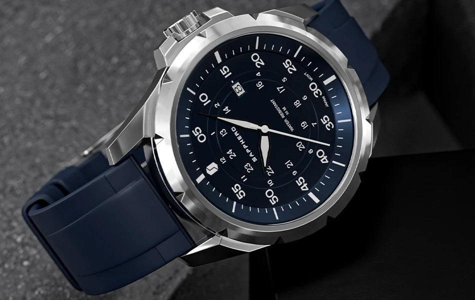 SAPPHERO Men’s Watch – Luxury quartz watch, water-resistant to 50 m, featuring an imported movement and a stainless steel case – An ideal gift idea for men.