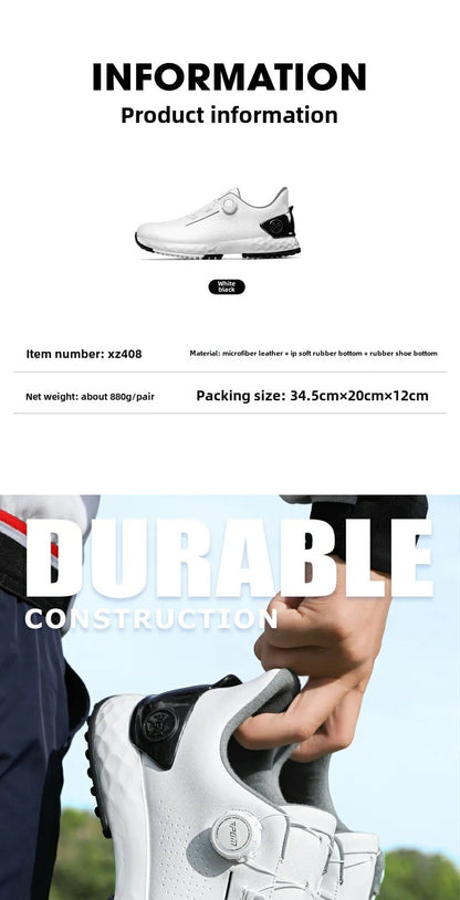 Scarpe da golf da uomo PGM, sneakers comode con ammortizzazione, lacci con manopola, impermeabili e antiscivolo, rialzanti XZ408