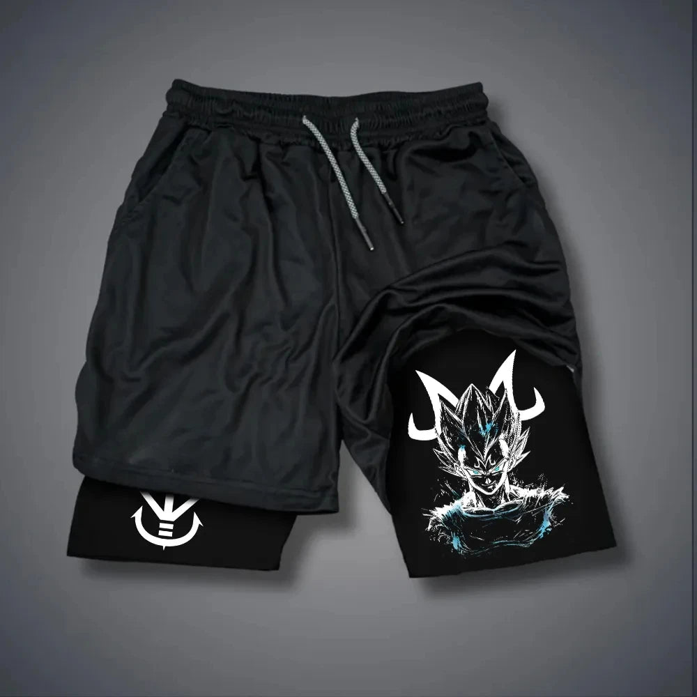 New Dragon Ball GOKU Majin Buu Anime Peripheral Printed Double-layer Shorts Summer Men's and Women's Fashion Sports Shorts