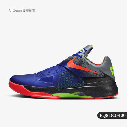Nike Genuine KD 4 NERF Men's Low Cut Shock-Absorbing Practical Basketball Shoes FQ8180-400