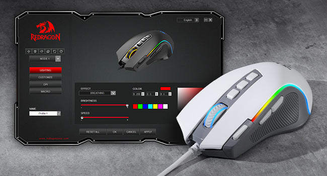 Redragon M612 RGB Gaming 8000 DPI Wired Optical Gamer Mouse 9 Programmable Buttons & 5 Backlit Modes